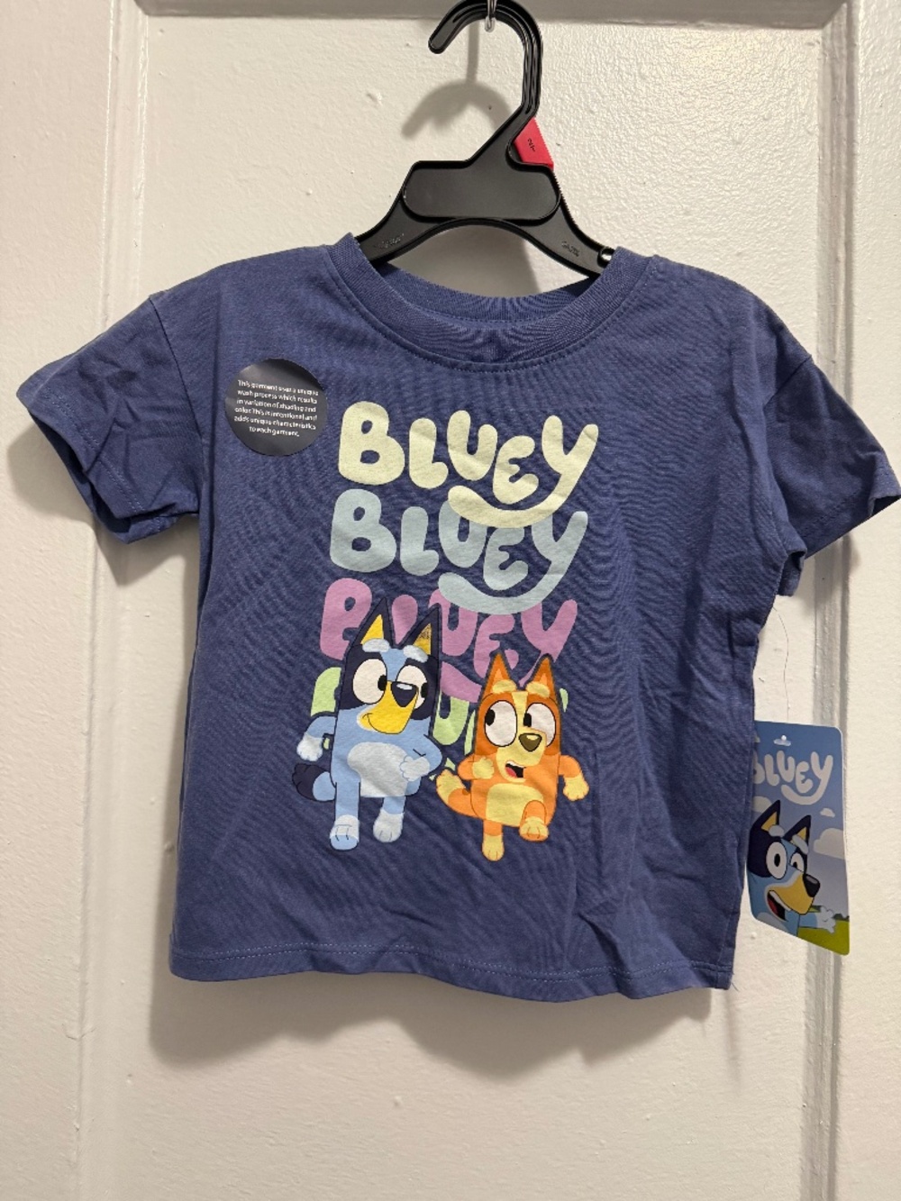 Bluey Blue Short Sleeve Kids Tee - Blue